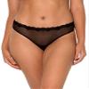 Smart & Sexy Women's Lace Trim & Mesh Panty 2 Packs Sexy Thongs & Cheeky Bikinis, Bark/Black Hue Thong, 9 view 3