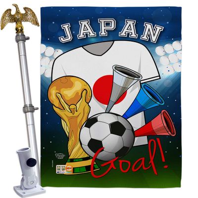 World Cup Japan Flags Japanese Home Decor Banner Room Wall Art Patio Porch Lawn Garden Flag Stand Pole Outdoor Tapestry Yard Signs FIFA Gifts Sports Fan Trophy Soccer Game Football Made In USA