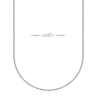 PORI JEWELERS Sterling Silver Diamond Cut Rope Chain Necklace- 1.5MM-7.5MM -Made In Italy - 7"-30" (18, 1.8MM)