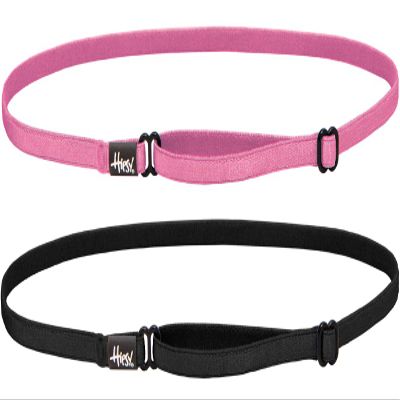 Hipsy Women's Elastic & Adjustable Running Headband Multi Pack (Black & Pink Elastic 2pk)