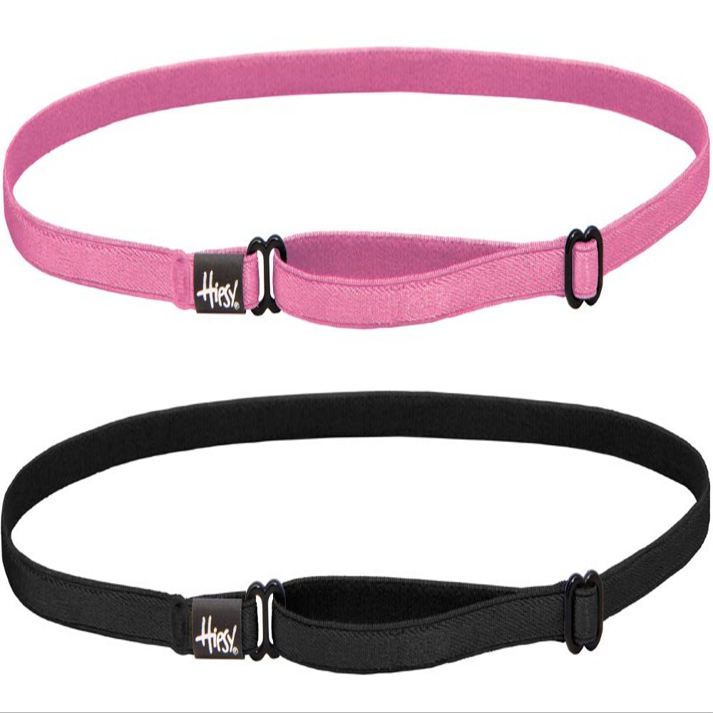 Hipsy Women's Elastic & Adjustable Running Headband Multi Pack (Black & Pink Elastic 2pk)