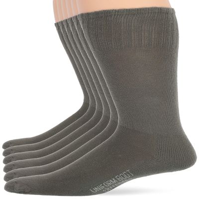 Jefferies Men's Military Uniform All Season Rib Top Crew Boot Socks 6 Pack, Foliage Green, Shoe Size 9-12 US