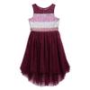 Emily West Girls Sequin Stripe Illusion Neck Mesh High Low Dress view 1