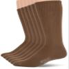 Jefferies Socks mens Military Rib Top Combat Crew Boot 6 Pack Casual Sock, Coyote Brown, Shoe Size 5-8 US view 1