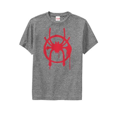 Marvel Boys' Short Sleeve Performance T-Shirt, Charcoal Heather, Small