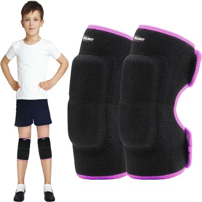 EULANT Volleyaball Knee Pads for Kids, Soft Breathable Children Kneepads with Thick Sponge, Protective Knee Pads for Football Volleyball Dance Skating Basketball Wrestling Running Cycling, Rose S