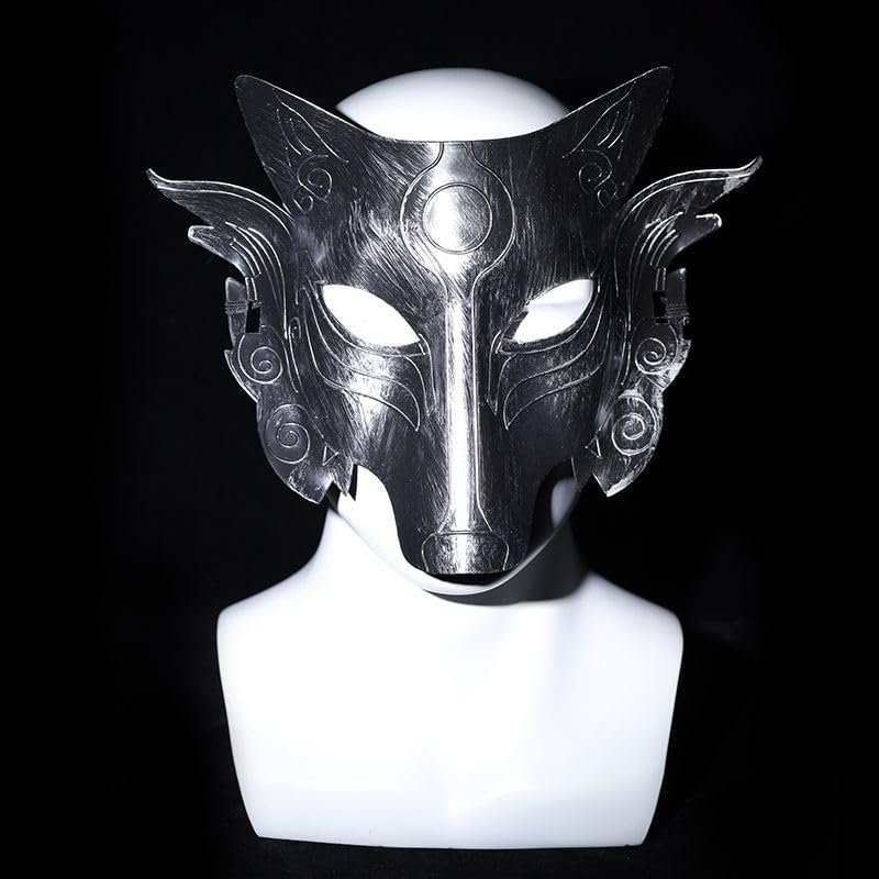 ZHYF Werewolf killing Mask funny wolf head Mask (silver)