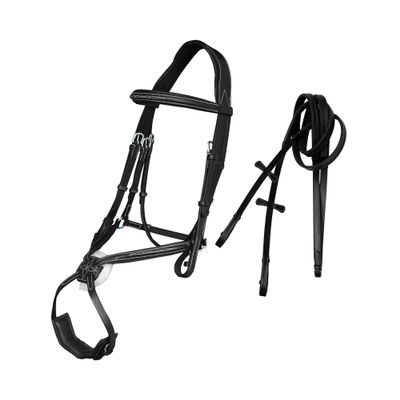 Exion Figure 8 English Jumping Bridle with Soft Padding & Rubber Reins | Anatomical Mono Crown | Grakle Noseband Mexican Bridle with SS Buckles | Premium Horse Bridle for Jumping & Eventing