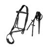 Exion Figure 8 English Jumping Bridle with Soft Padding & Rubber Reins | Anatomical Mono Crown | Grakle Noseband Mexican Bridle with SS Buckles | Premium Horse Bridle for Jumping & Eventing view 1