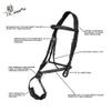 Exion Figure 8 English Jumping Bridle with Soft Padding & Rubber Reins | Anatomical Mono Crown | Grakle Noseband Mexican Bridle with SS Buckles | Premium Horse Bridle for Jumping & Eventing view 4