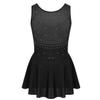 ranrann Kids Girls Figure Ice Skating Dress Sparkly Performance Leotard Ballet Dance Dress Jumpsuit Bodysuit Damcewear Black 8 view 2