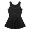 ranrann Kids Girls Figure Ice Skating Dress Sparkly Performance Leotard Ballet Dance Dress Jumpsuit Bodysuit Damcewear Black 8 view 3
