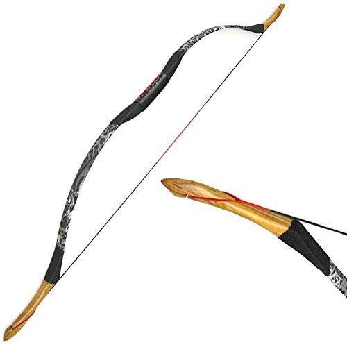 AMEYXGS Archery Traditional Recurve Bow 25-55lbs Handmade Wooden Longbow Mongolian Hunting Target Bow for Outdoor Hunting Practice Shooting (type4, 30lbs)
