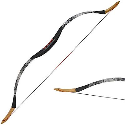 AMEYXGS Archery Traditional Recurve Bow 25-55lbs Handmade Wooden Longbow Mongolian Hunting Target Bow for Outdoor Hunting Practice Shooting (type3, 30lbs)