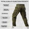 AKARMY Men's Fleece Lined Hiking Pants Outdoor Cargo Pants Casual Work Ski Pants with 8 Pockets ArmyGreen 36 view 3