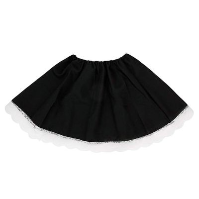 SeasonsTrading Black Costume Skirt White Lace - French Maid Lolita Gothic Adult Teen Dress