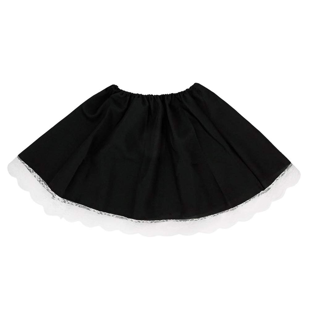 SeasonsTrading Black Costume Skirt White Lace - French Maid Lolita Gothic Adult Teen Dress