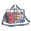 MAY TREE Clear Bag for Stadium Events 12612 Clear Tote Lunch Bag with Reinforced Straps for Work, Sporting Events and Gym, Grey view 1