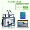 MAY TREE Clear Bag for Stadium Events 12612 Clear Tote Lunch Bag with Reinforced Straps for Work, Sporting Events and Gym, Grey view 2