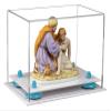 Better Display Cases Versatile Acrylic Clear Display Case - Small Rectangle Box with Light Blue Risers and White Base 9.5" x 6" x 6.5" (A005-BLR) view 1