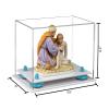 Better Display Cases Versatile Acrylic Clear Display Case - Small Rectangle Box with Light Blue Risers and White Base 9.5" x 6" x 6.5" (A005-BLR) view 2