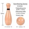 NI-ROU Outdoor Giant Lawn Bowling Games Wooden Lawn Set Fun Sports Games Outside or Indoor for Family Adults and Kids Backyard Skittles Carrying Bag with 10 Pins and 2 Balls view 2