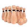 NI-ROU Outdoor Giant Lawn Bowling Games Wooden Lawn Set Fun Sports Games Outside or Indoor for Family Adults and Kids Backyard Skittles Carrying Bag with 10 Pins and 2 Balls view 4