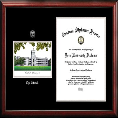 Campus Images NCAA Citadel Bulldogs Unisex Silver Medallion FrameThe Citadel 16w x 20h Silver Embossed Diploma Frame Lithograph, Brown, One Size