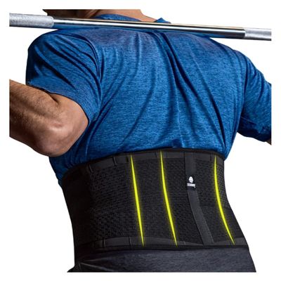 Tecnomed Latex Back Support Belt for Men & Women - Waist Lumbar Support Lower Back Brace for Lower Back Pain Relief