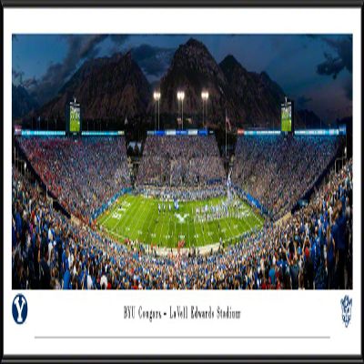 BYU Cougars Football - 40.25x13.75-inch Standard Framed Print by Blakeway Panoramas