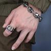Bansrirachamasonic Initial Ring Mens Rings Stainless Steel Dainty Bohemian anillo Calavera Ring Men's anillo Plata Jewelry (7) view 4