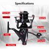 HiUmi Carp Fishing Reels 8000 9000 10000 Bait Runner Big Free Runner Double Brake Feeder 12+1 Ball Bearing Spinning Fishing Reel (THOR9000) view 3