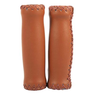 1 Pair ke Handlebar Grip, Retro Artificial Leather ycle Handlebar Grips Handle Cover Grips Three Colors Optional(Brown)