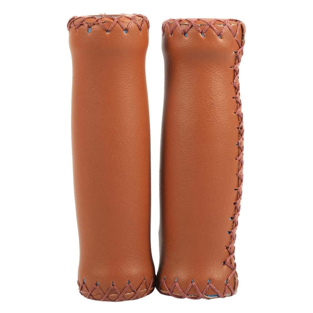 1 Pair ke Handlebar Grip, Retro Artificial Leather ycle Handlebar Grips Handle Cover Grips Three Colors Optional(Brown)