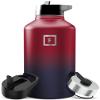 IRON FLASK Camping & Hiking Hydration Flask with Straw, Wide Mouth Insulated Stainless Steel Sports Water Bottle - 64 oz Dark Rainbow view 1