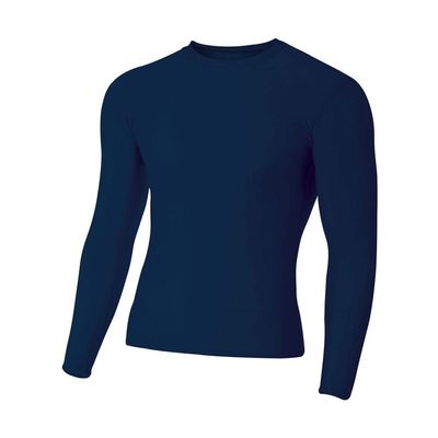 A4 Sportswear Youth Medium Navy Long Sleeve Compression Crew