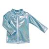 Flap Happy Girls' Zip-up Rash Guard, Sea Sparkle, 3 view 1