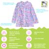 Flap Happy Girls' Zip-up Rash Guard, Sea Sparkle, 3 view 2
