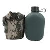 Jadedragon Military Canteen Water Bottle, Aluminium Water Canteen Reinforced Nylon Cover Belt Holster, Portable Water Bottles with Shoulder Strap (Woodland Camouflage 1.2 L) view 2