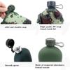Jadedragon Military Canteen Water Bottle, Aluminium Water Canteen Reinforced Nylon Cover Belt Holster, Portable Water Bottles with Shoulder Strap (Woodland Camouflage 1.2 L) view 3