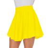 Afibi Casual Mini Stretch Waist Flared Plain Pleated Skater Skirt (Medium, Yellow) view 4