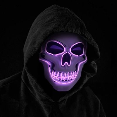 OceanWings Halloween Mask LED Light up Costumes Scary Mask for Party Supplies Favor(Purple)