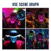 OceanWings Halloween Mask LED Light up Costumes Scary Mask for Party Supplies Favor(Purple) view 4