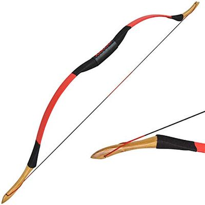 AMEYXGS Archery Traditional Recurve Bow 25-55lbs Handmade Wooden Longbow Mongolian Hunting Target Bow for Outdoor Hunting Practice Shooting (type6, 30lbs)