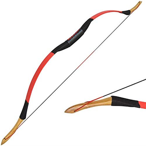 AMEYXGS Archery Traditional Recurve Bow 25-55lbs Handmade Wooden Longbow Mongolian Hunting Target Bow for Outdoor Hunting Practice Shooting (type6, 30lbs)