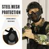 AOUTACC Half Face Airsoft Mesh Mask and Cap Set, Foldable Mesh Mask with Ear Protection for Airsoft Paintball BB Gun with Adjustable Baseball Cap (Black) view 2