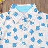 Baby Kids Boy Gentleman Suits, Flamingo Printed Button Down Shirt +Pink Shorts Set 2Pcs Outfits Set (Sky Blue, 3-4T) view 2