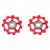 1 Pair derailleur Pulley, Aluminum Alloy 11T CNC Wheel Rear Derailleur Pulley Compatible with ycle Bike(Red) view 2