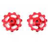 1 Pair derailleur Pulley, Aluminum Alloy 11T CNC Wheel Rear Derailleur Pulley Compatible with ycle Bike(Red) view 3