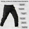 AKARMY Men's Fleece Lined Hiking Pants Outdoor Cargo Pants Casual Work Ski Pants with 8 Pockets Black 34 view 2